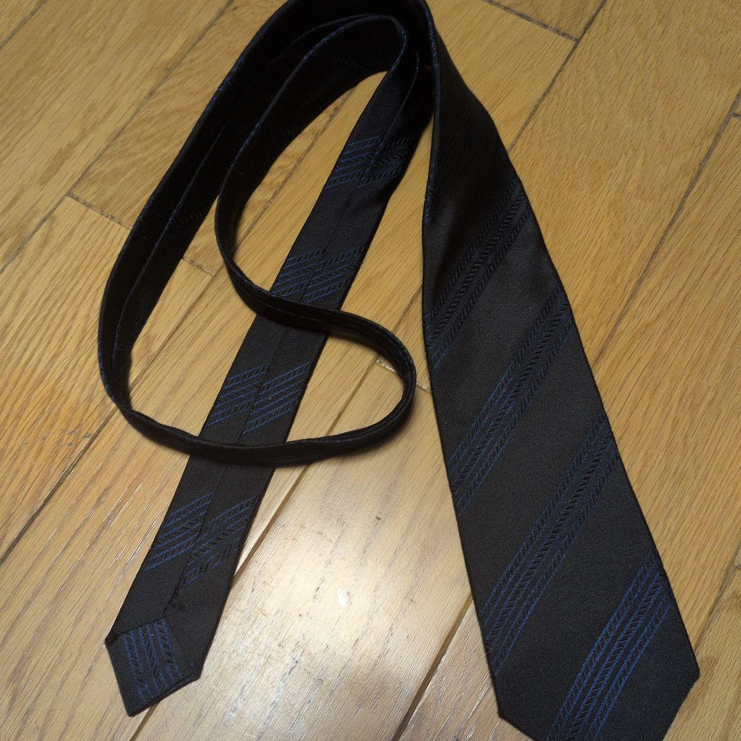 あ*ぎ様 コムデギャルソンHOMME DEUX 　黒と青のストライプネクタイ