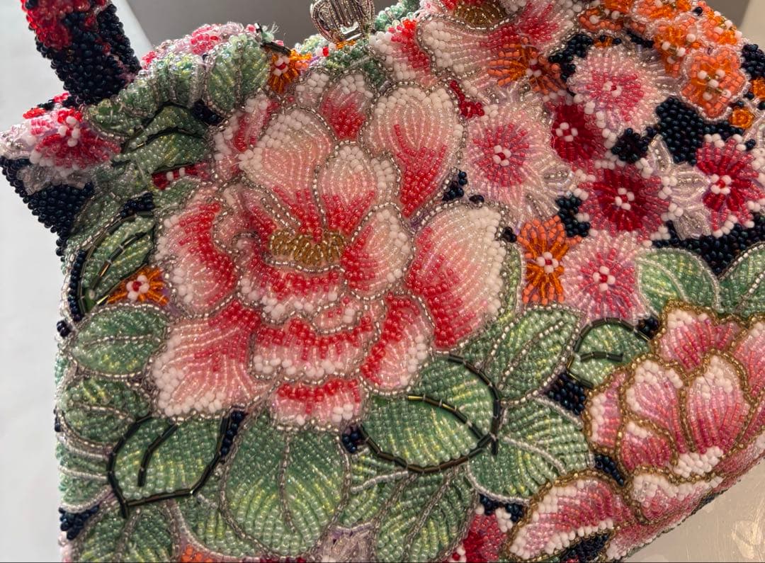 現代屋　東京小黒　手刺繍　ビーズ　和装　着物　浴衣　バッグ　日本製