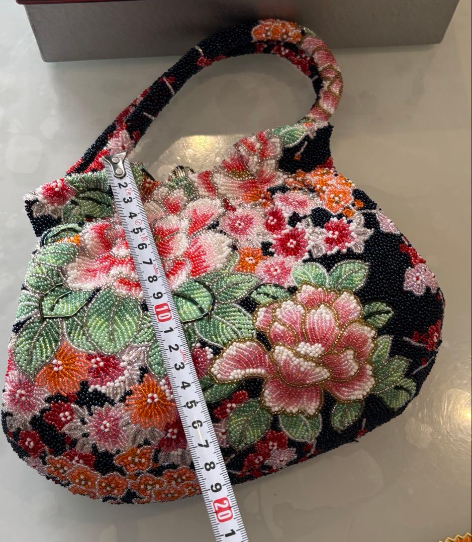 現代屋　東京小黒　手刺繍　ビーズ　和装　着物　浴衣　バッグ　日本製