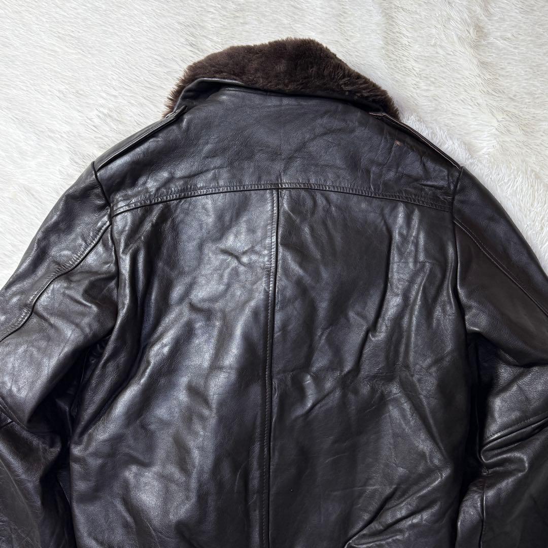 【美品】USA製 vintage G-1 レザーフライトジャケット L 肉厚