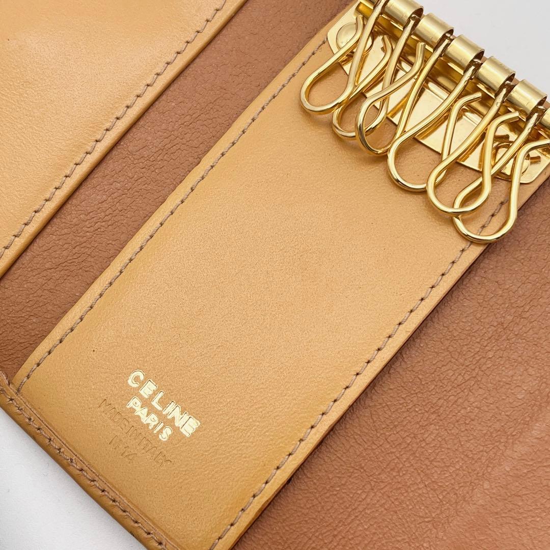 CELINE セリーヌ キーケース マカダム柄 トリオンフ ブラゾン ブラウン