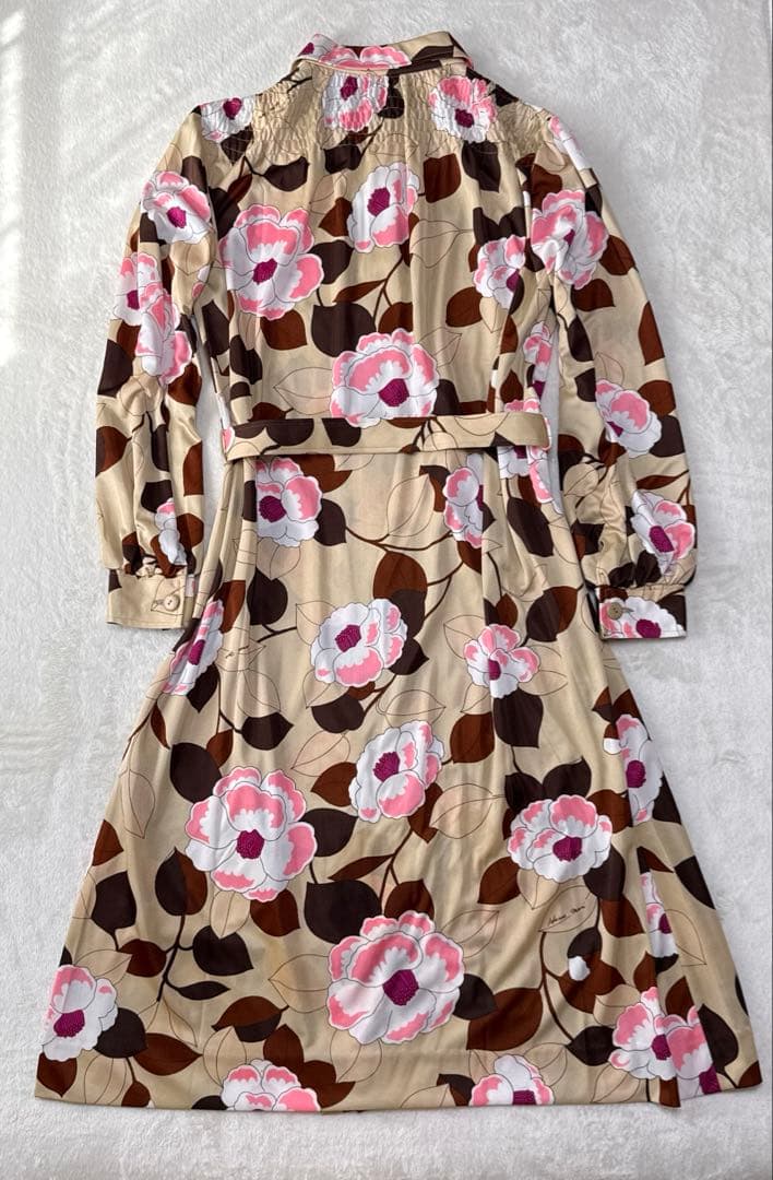 ハナエモリ 森英恵 フラワー Flower セレブ 美ラインワンピース　レトロ