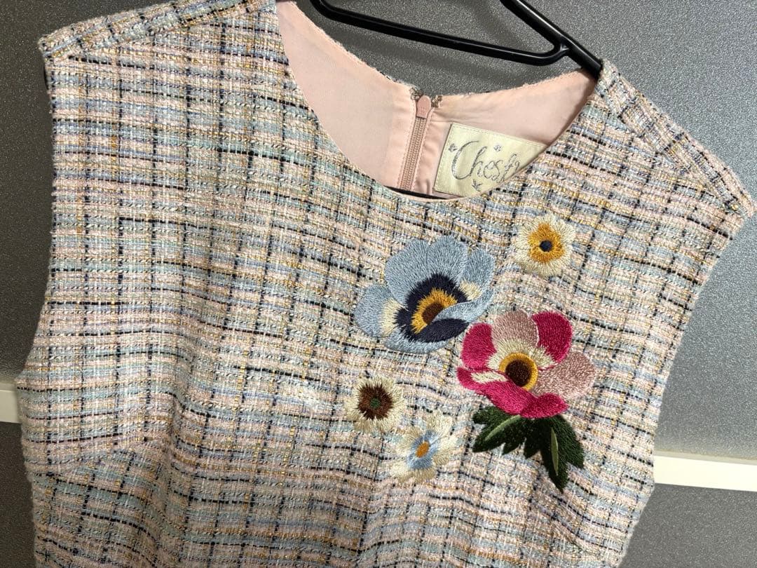 qoo‼︎チェスティ ツィード刺繍ワンピース 0サイズ