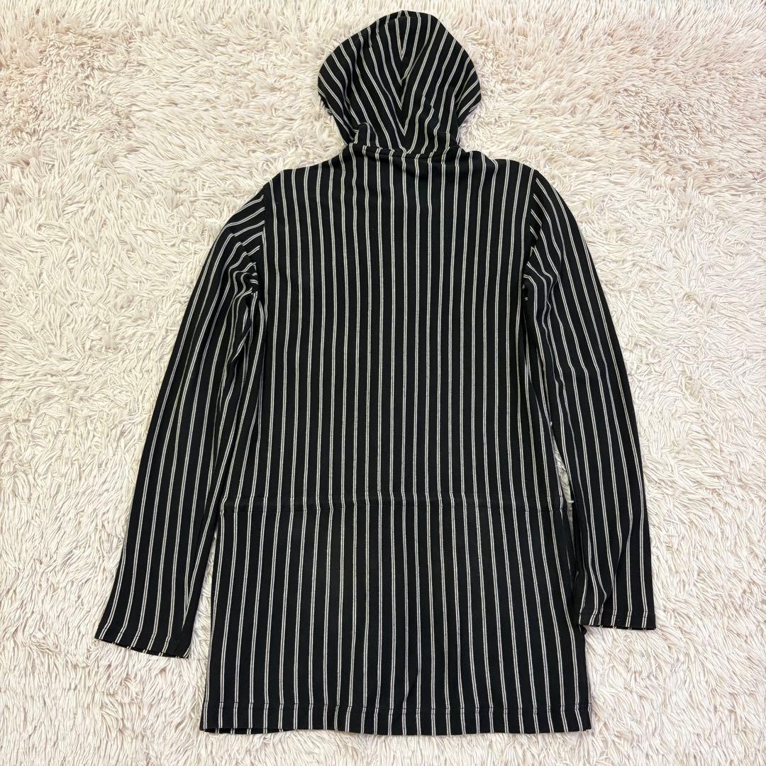 希少　Y-3　ワイスリー (Ｍ) ストライプ柄コート　フーデットコート