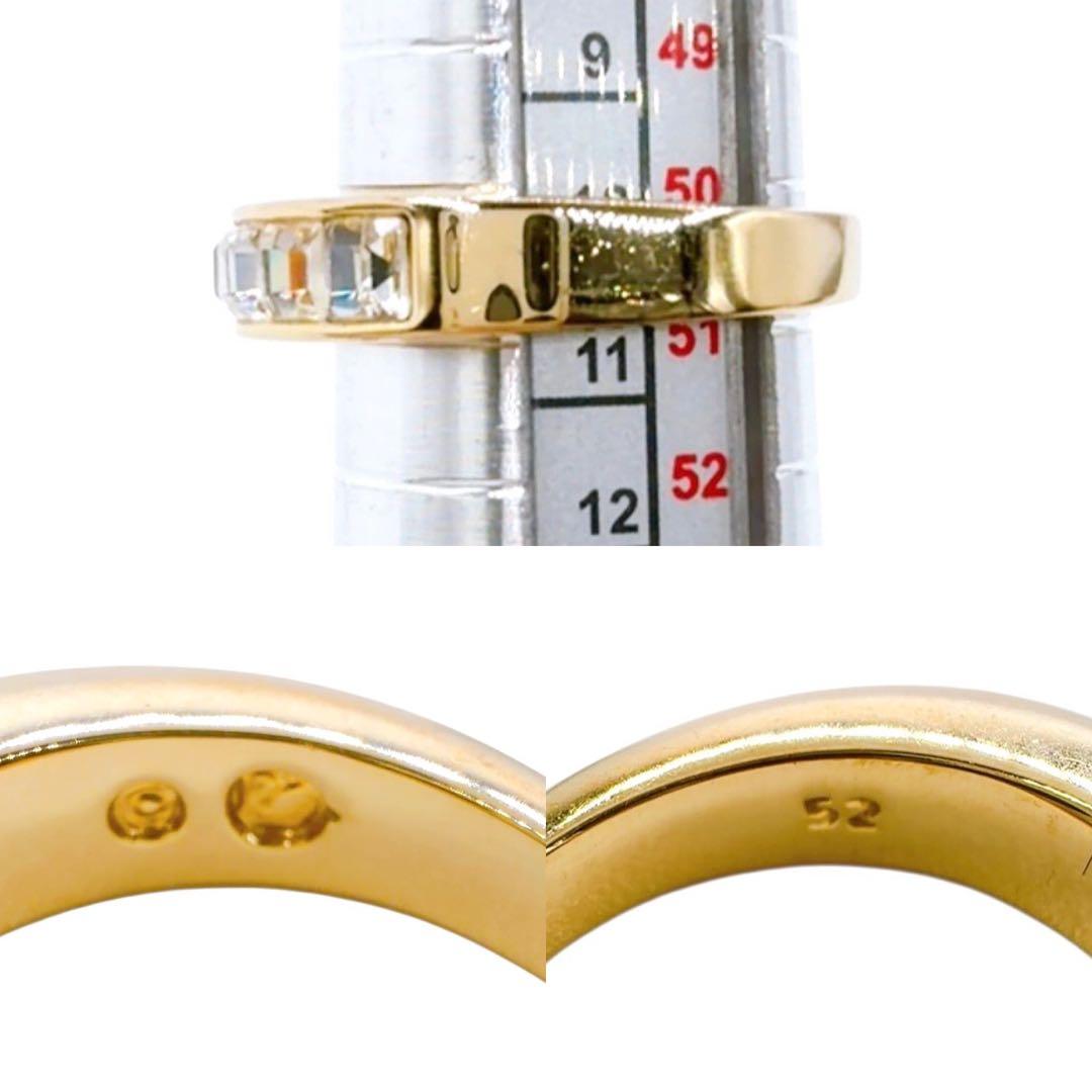 希少/美品✨スワロフスキー リング 52（10号）ゴールド系 クリスタル 刻印