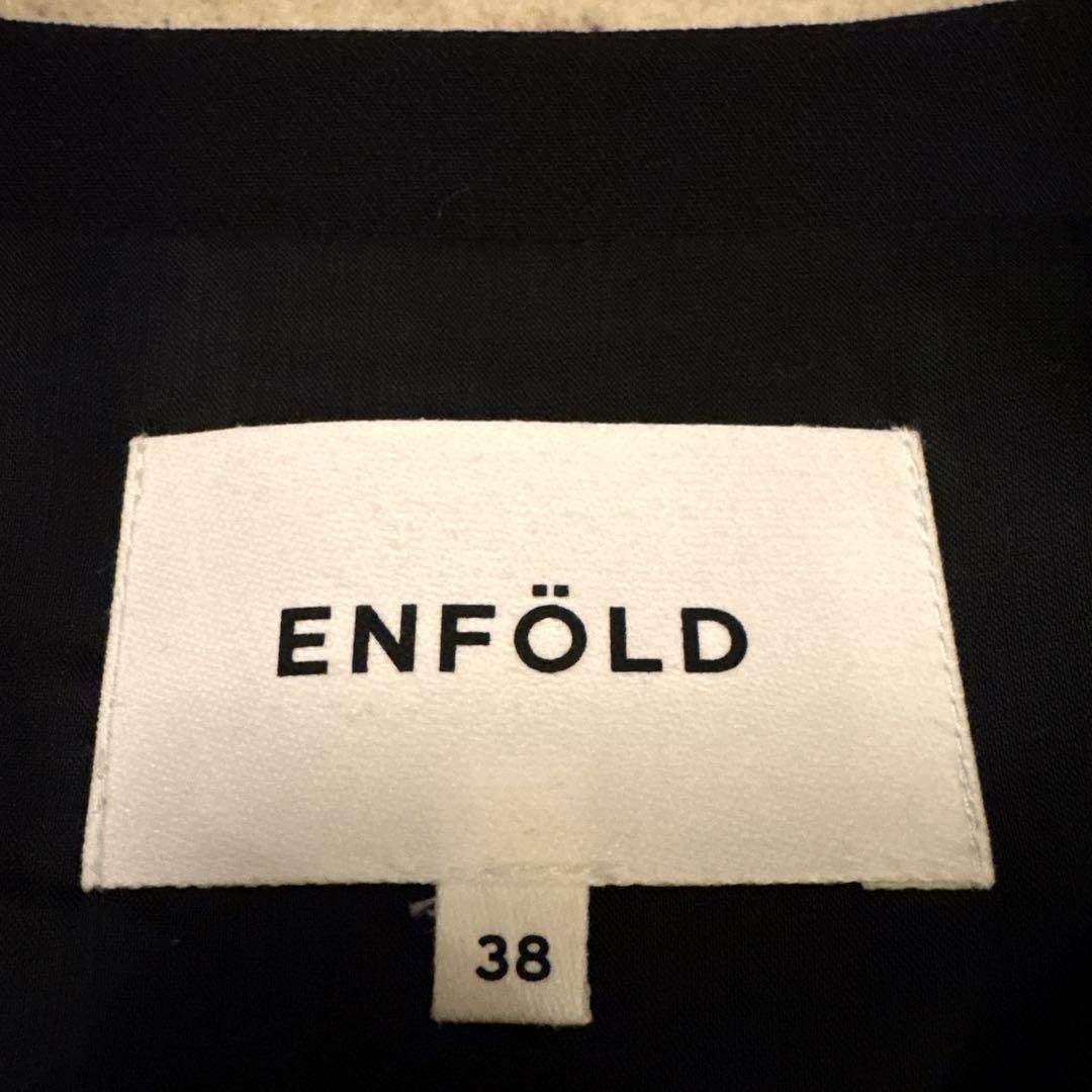 美品 ENFOLD Vネック アシンメトリー プルオーバー レイヤード 黒 38