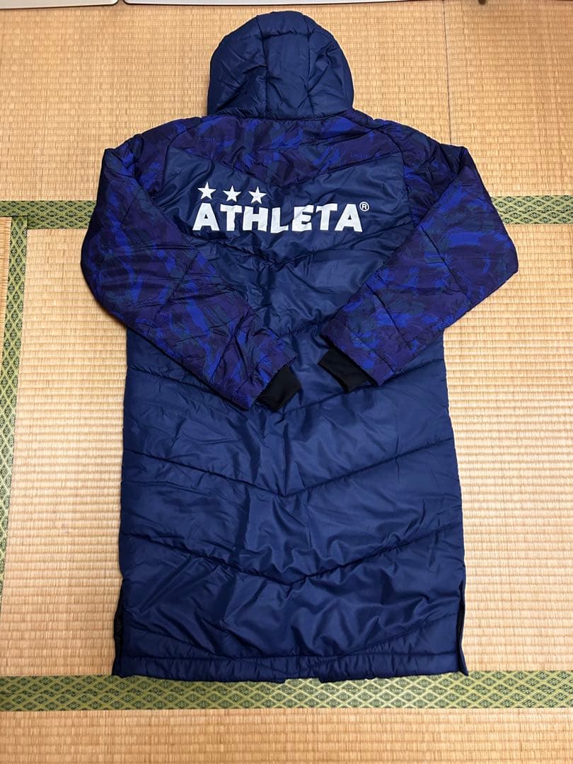 ATHLETA フード付きネイビー ベンチコート