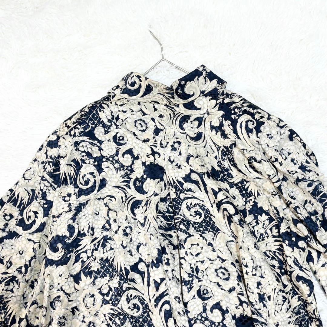 ガリアーノ期　Dior シルクシャツ　花柄　総柄　ヴィンテージ　長袖　11 L