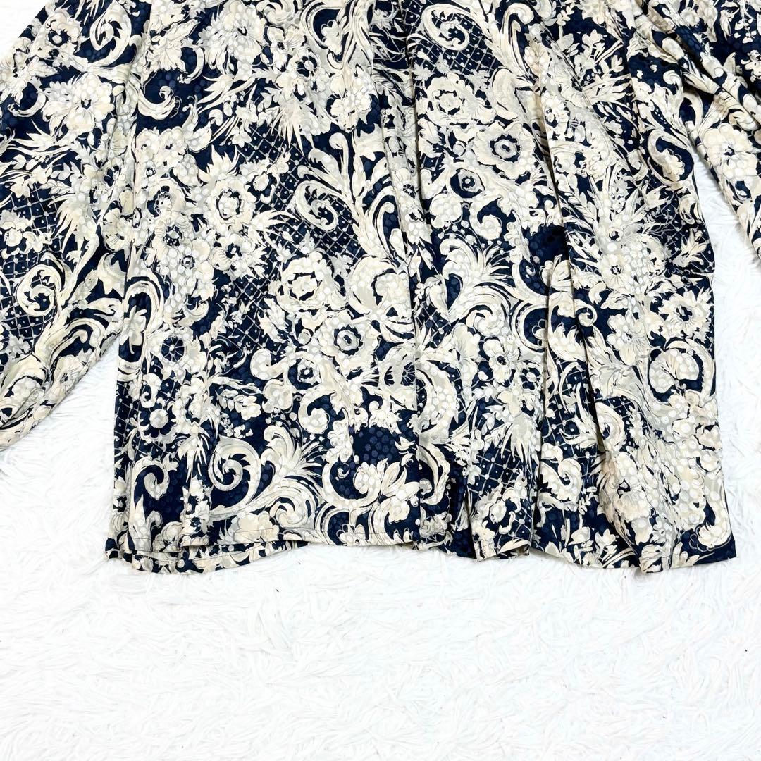 ガリアーノ期　Dior シルクシャツ　花柄　総柄　ヴィンテージ　長袖　11 L
