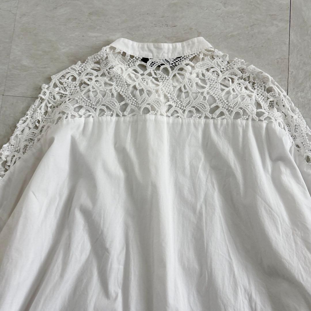 ミズイロインド シャツワンピース 刺繍 ロングシャツ ホワイト 長袖 ホワイト