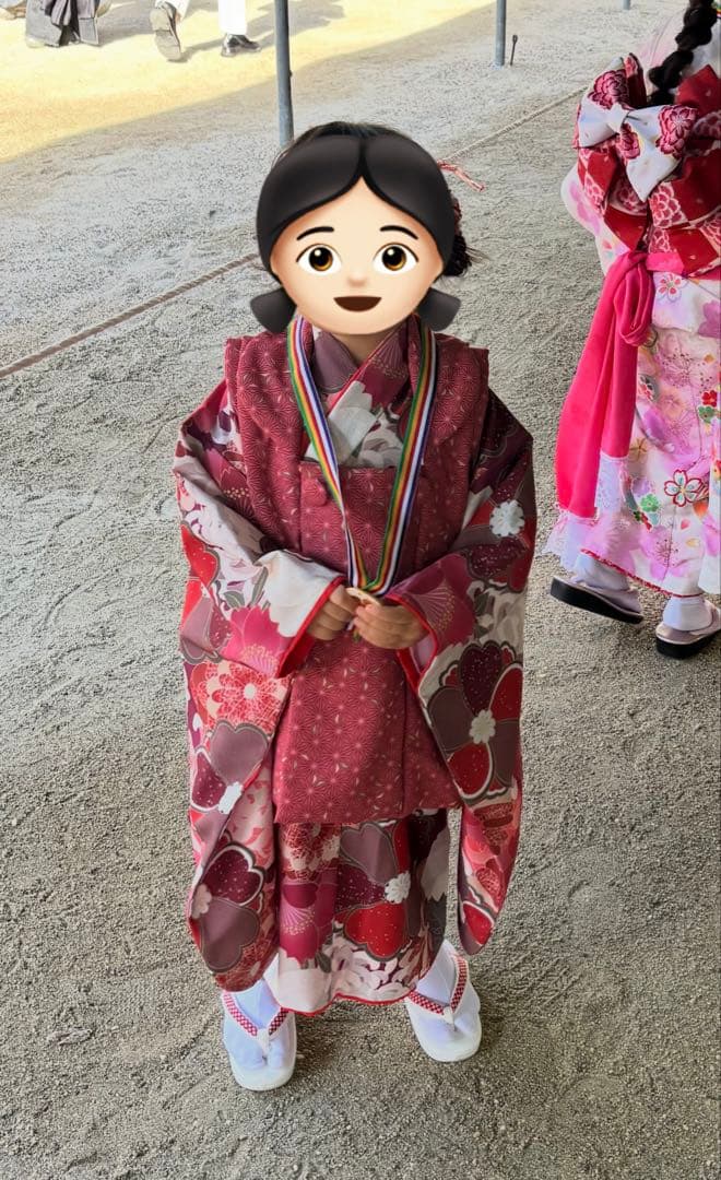 〖着画あり〗〖美品〗３歳　七五三 ブランド　着物セット　赤