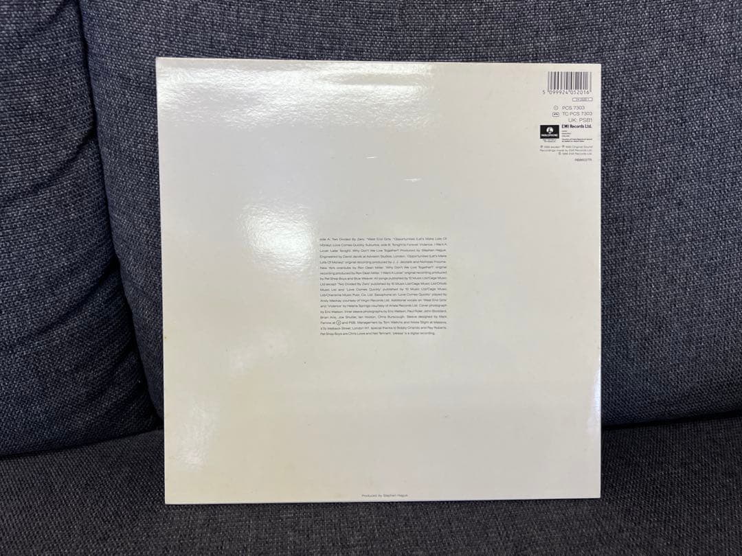 UK盤 Pet Shop Boys Please LP洋楽 PCS 7303