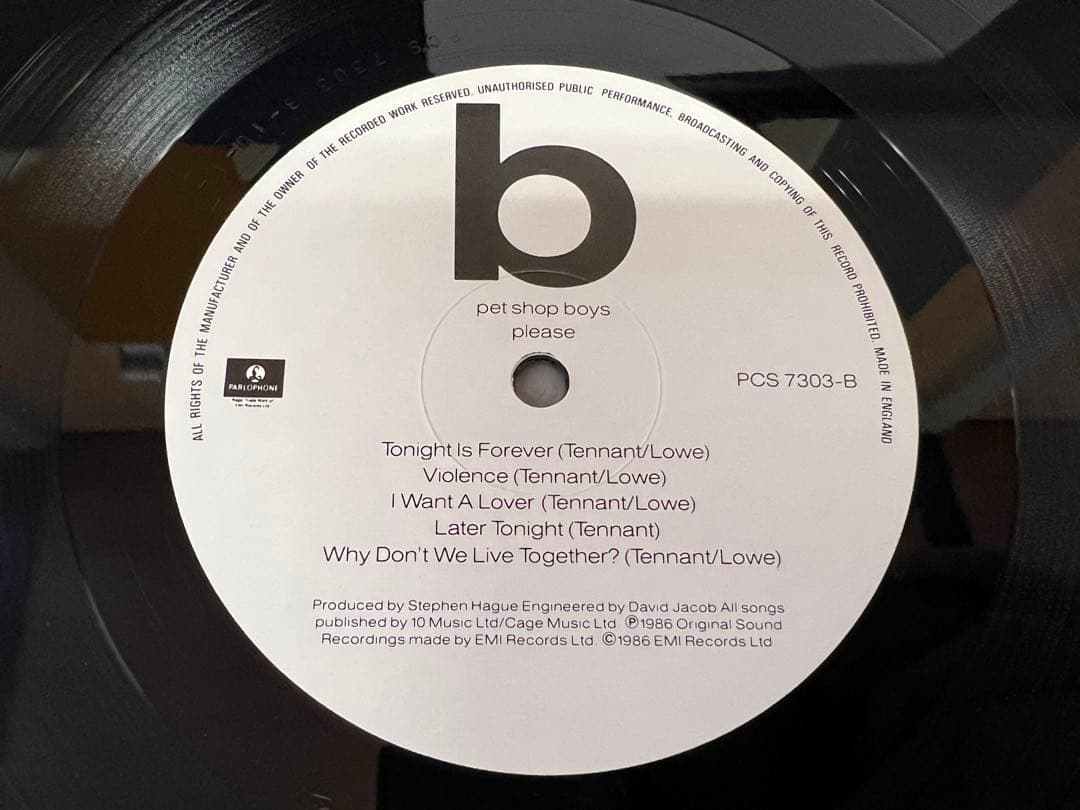 UK盤 Pet Shop Boys Please LP洋楽 PCS 7303