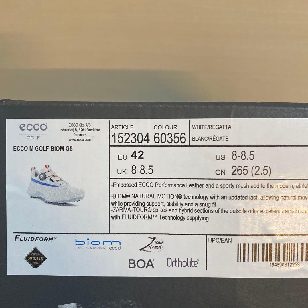 未使用 ecco ゴルフシューズ BIOM G5 42(26cm相当)