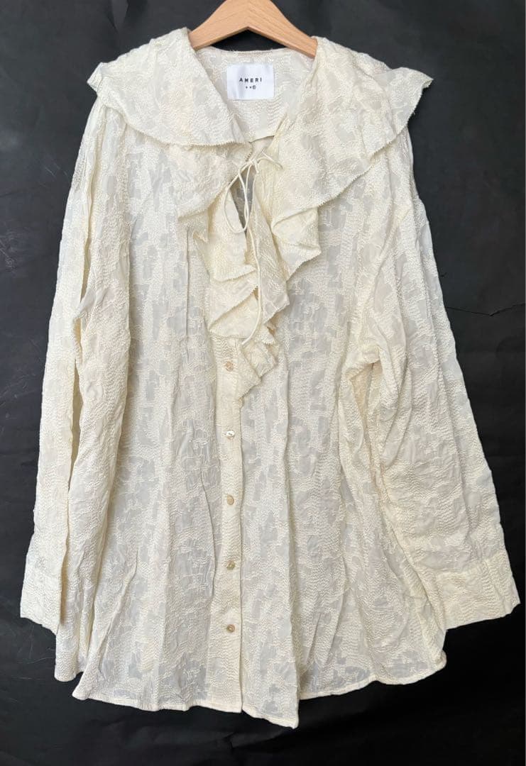 2WAY EMBROIDERY RUFFLE BLOUSE アイボリー