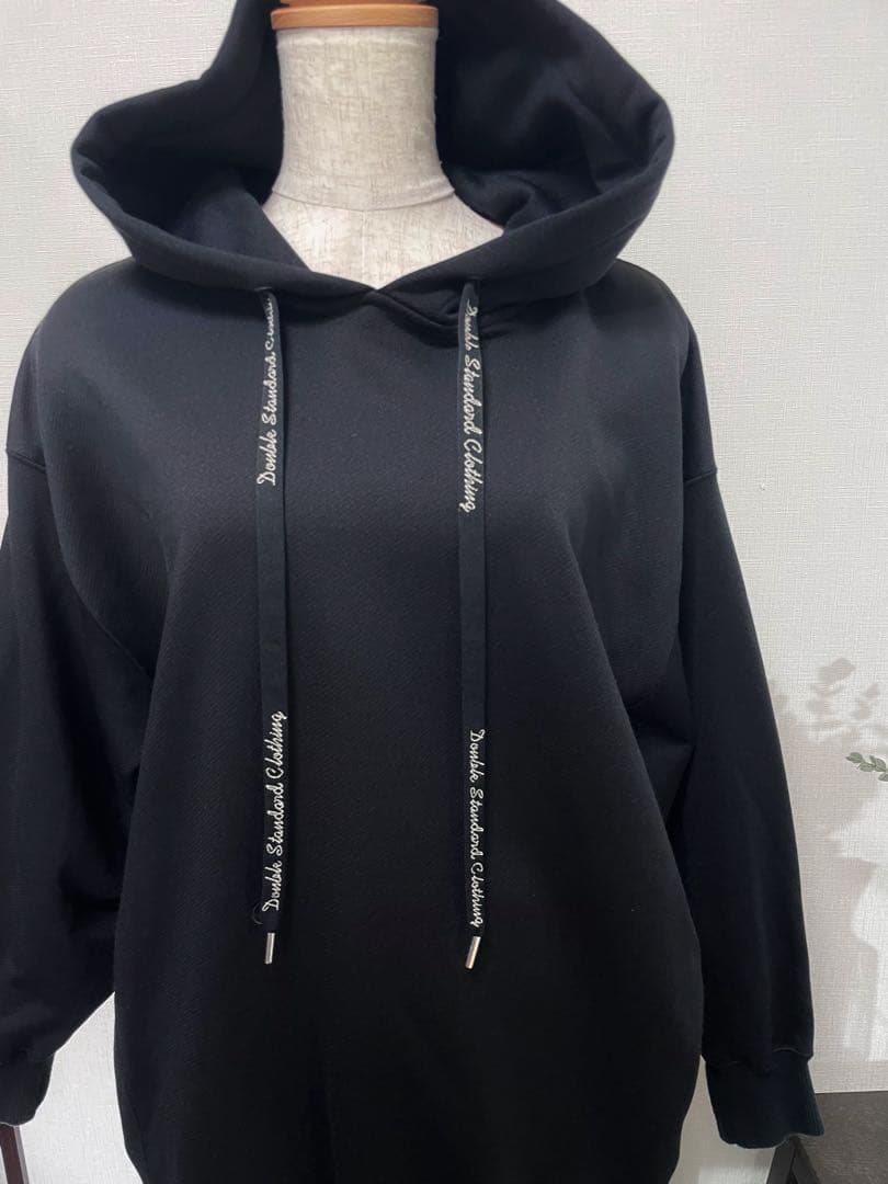 DOUBLE STANDARD CLOTHING ロゴキャノンループパーカー黒