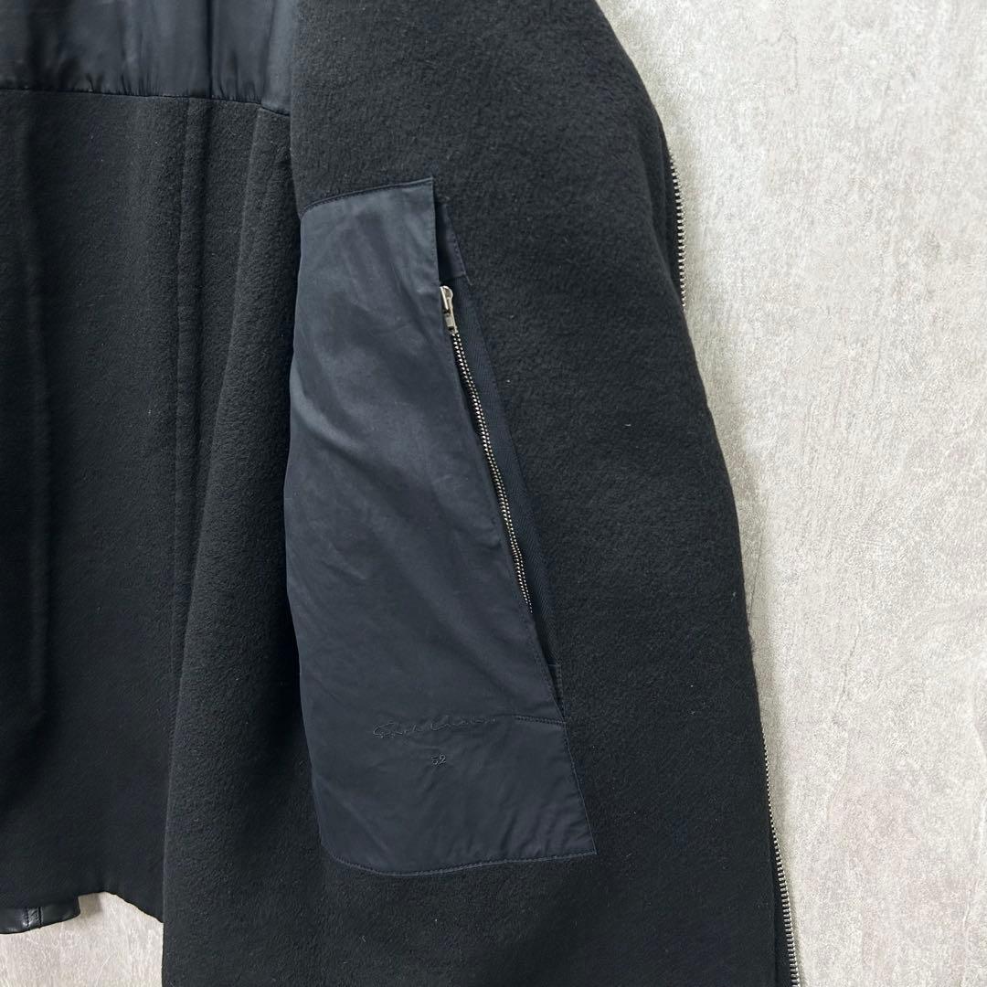 希少 Rick Owens 14AW カシミヤ裏地 レザーライダース 52 黒