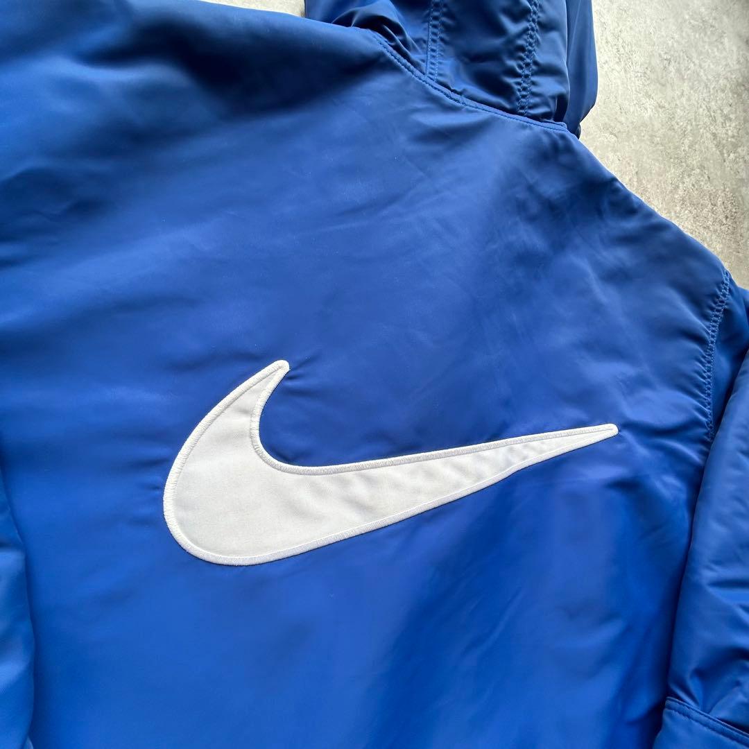 ナイキ 銀タグ 裏ボアベンチコート ブルー L NIKE 90s 刺繍ロゴ