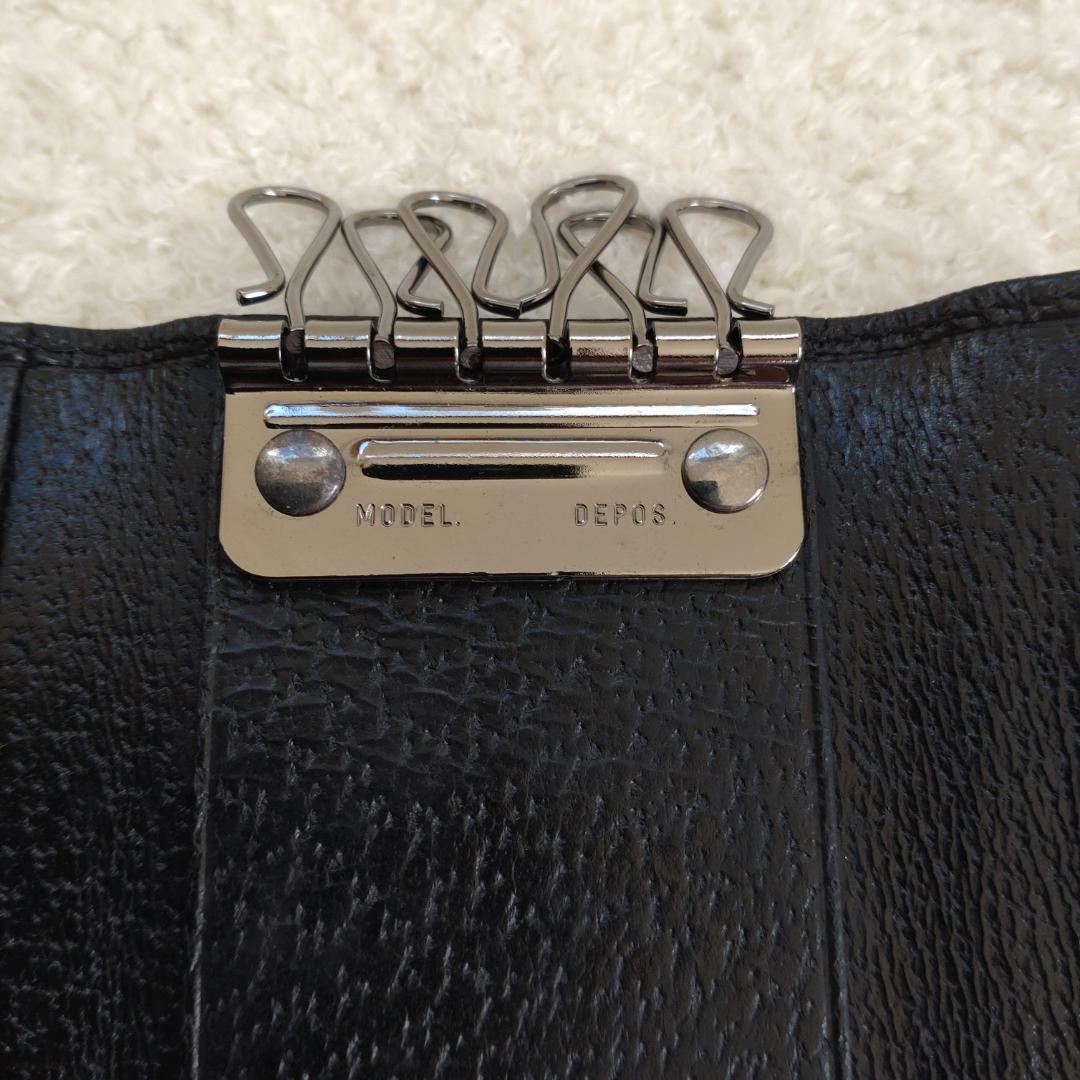 ☆美品☆GUCCI グッチ キーケース 6連 ブラック レザー ロゴプレート