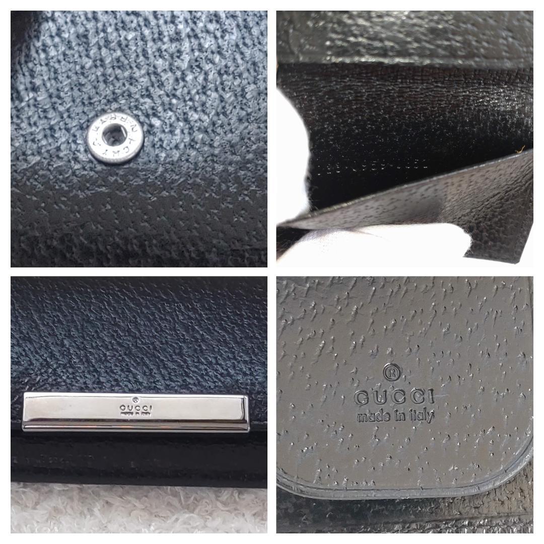 ☆美品☆GUCCI グッチ キーケース 6連 ブラック レザー ロゴプレート