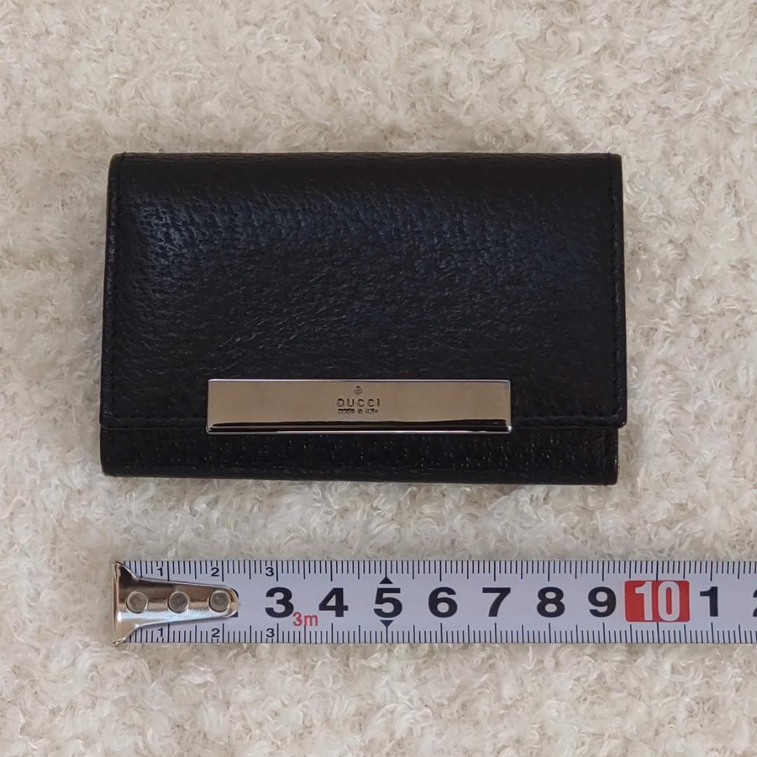 ☆美品☆GUCCI グッチ キーケース 6連 ブラック レザー ロゴプレート
