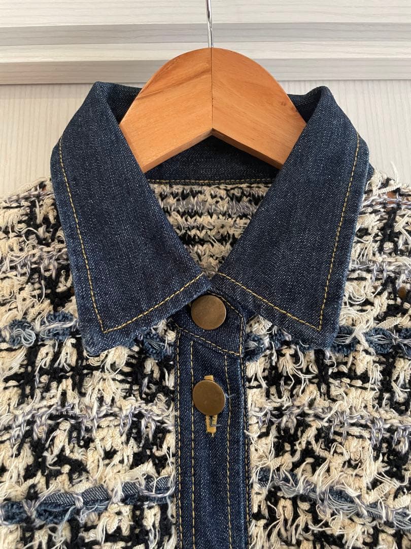 【GRACE CONTINENTAL】美品・ツイードデニムニットジャケット