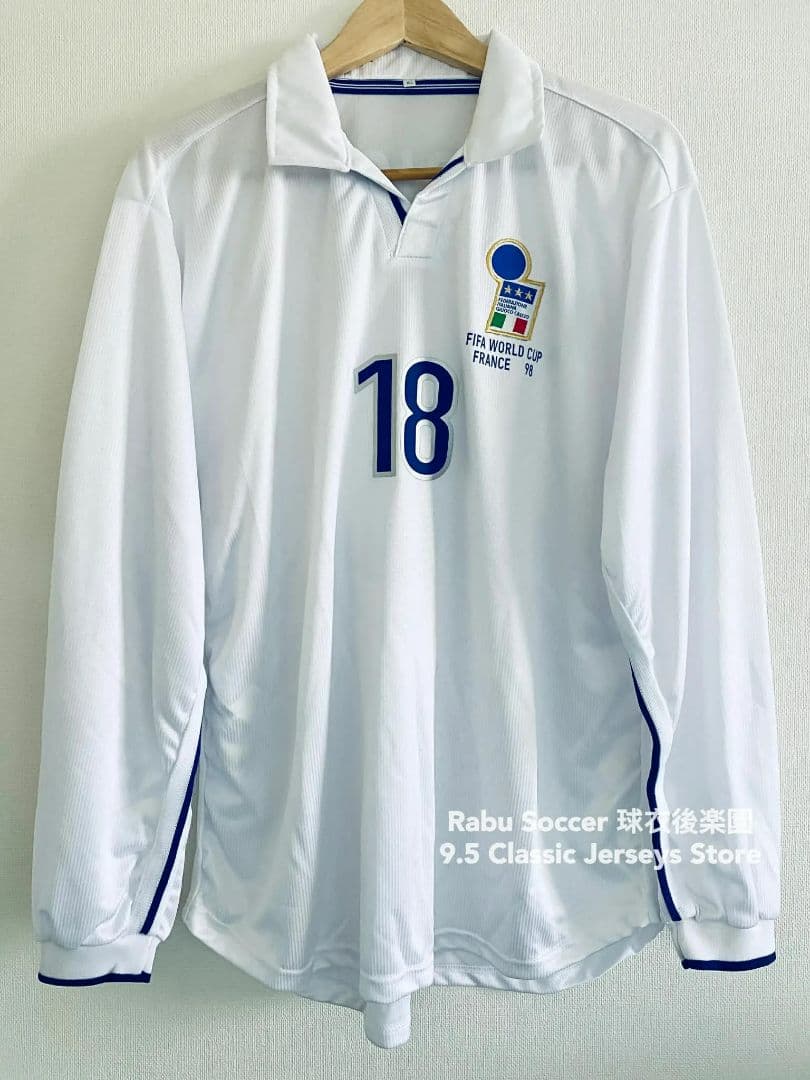 イタリア代表 1998 アウェイ ユニフォーム #18 バッジオ 長袖 選手用