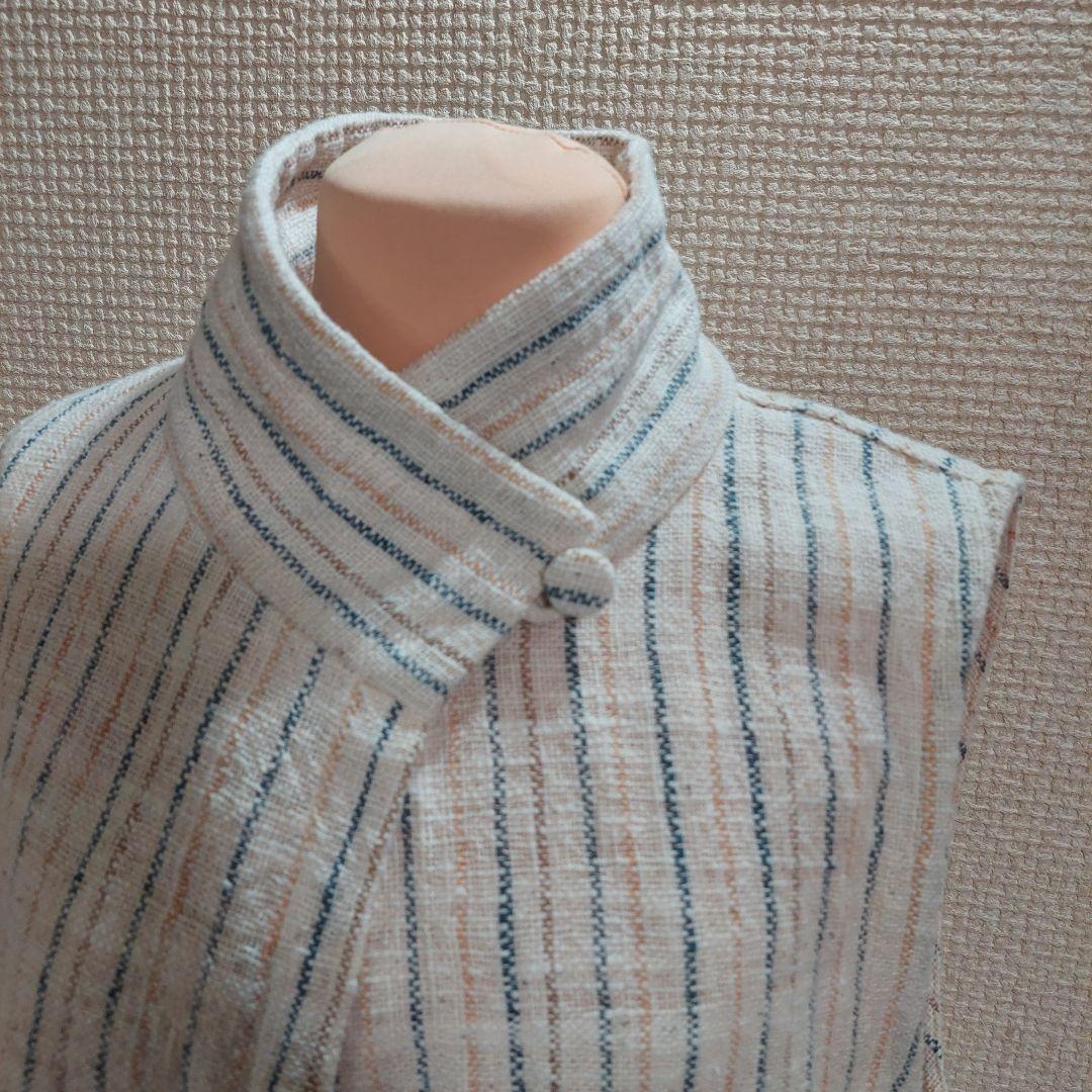 うさとの服 ベスト 前開き 変形 ジレ アシメントリー