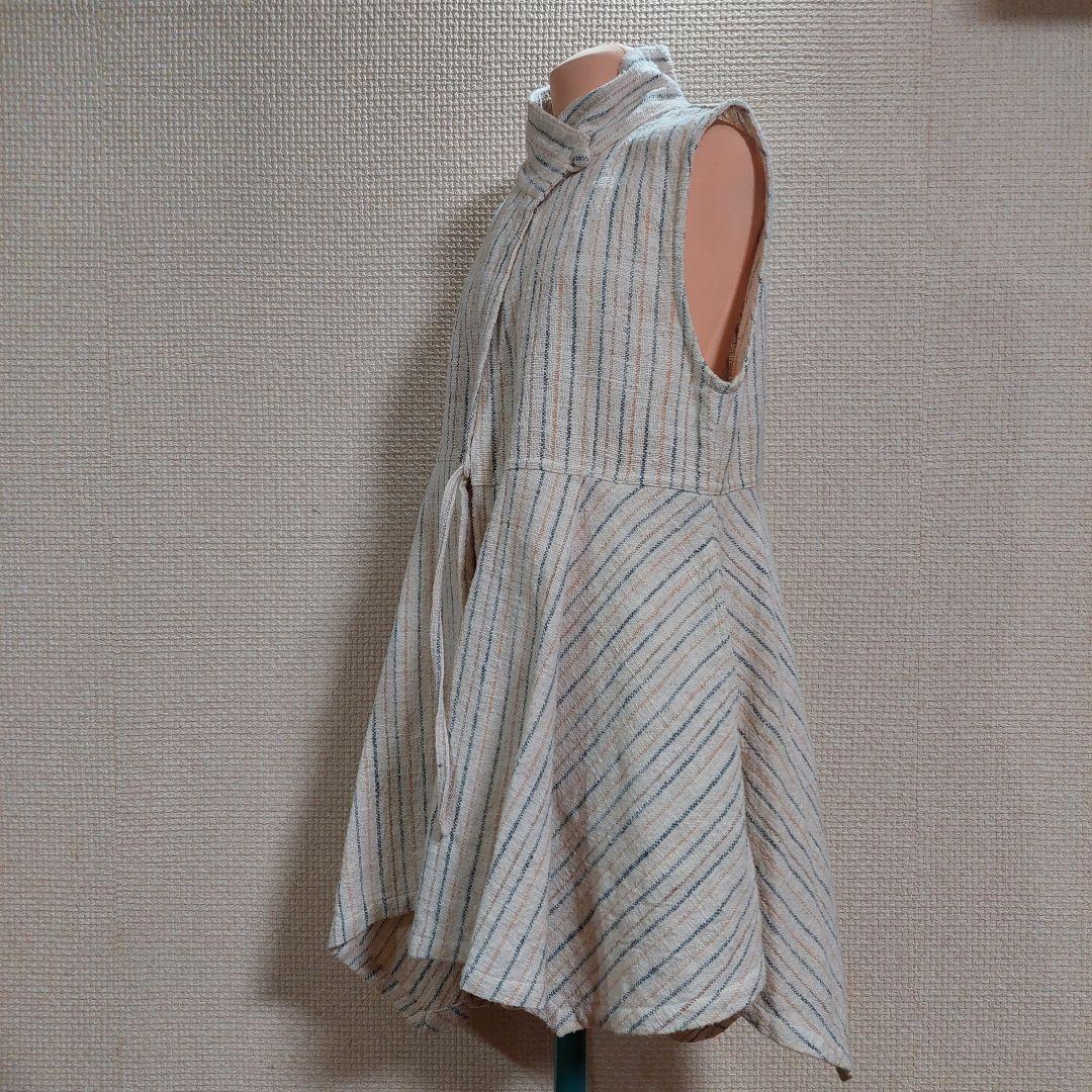 うさとの服 ベスト 前開き 変形 ジレ アシメントリー