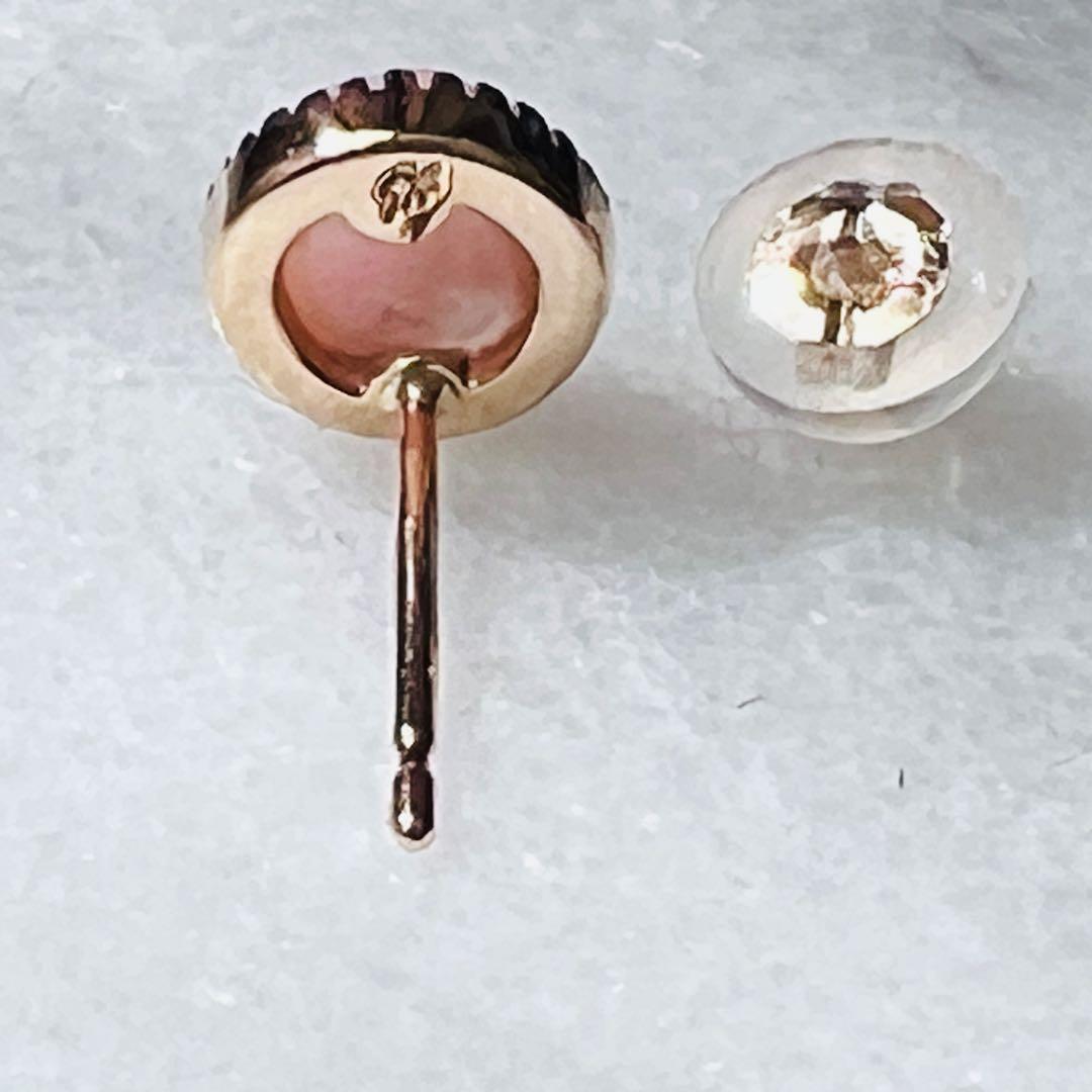 美品 セイレーンアズーロ コローレ K10YG×ピンクオパールピアス(片耳用)