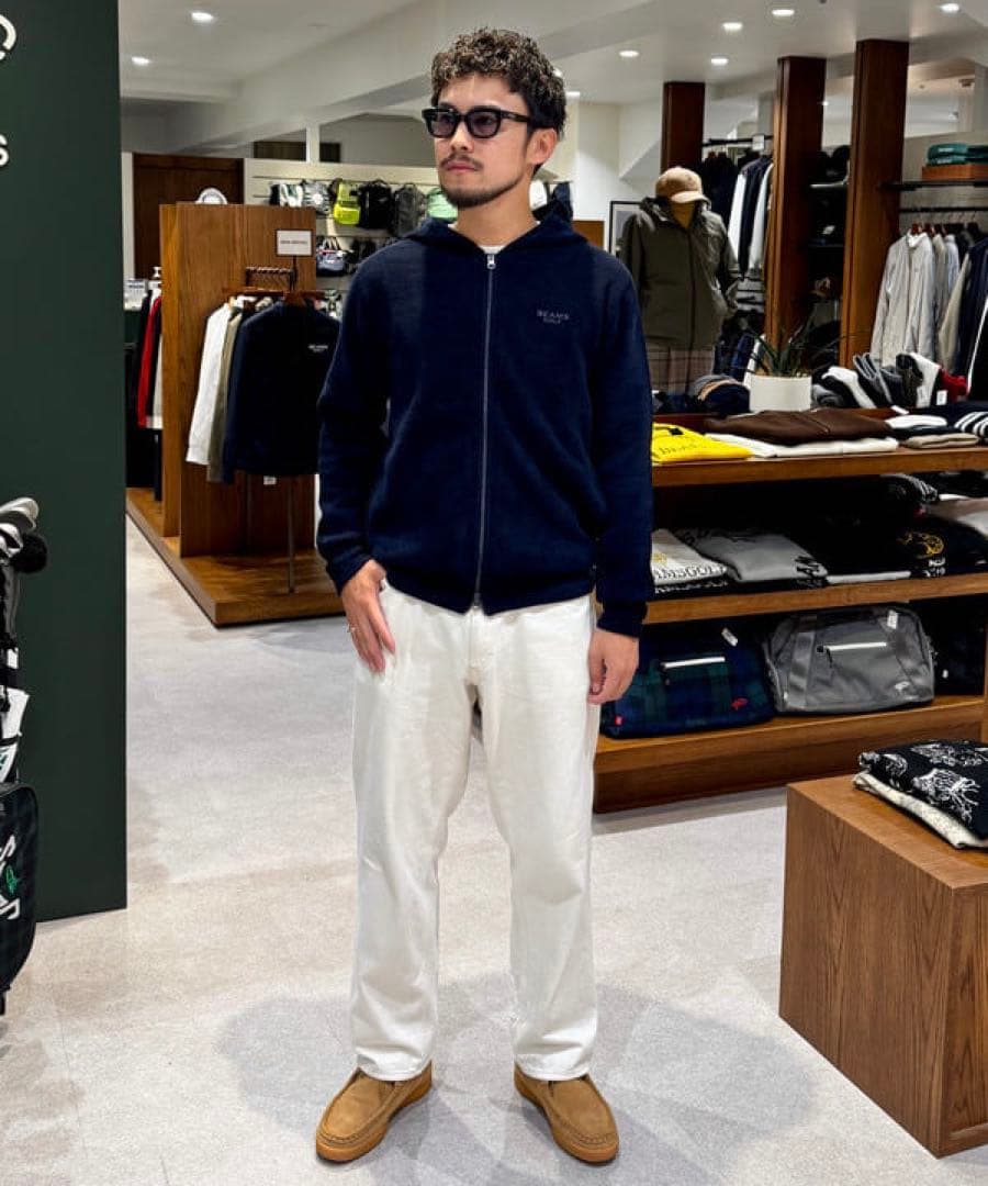BEAMS GOLF PURPLE LABEL /パイル編み フルジップパーカー