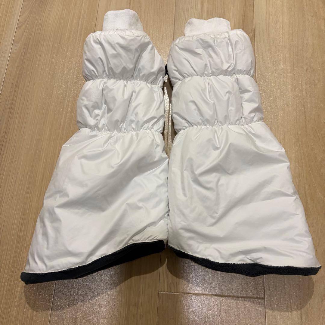 美品【アンパスィ】中綿入り レッグウォーマー ホワイト 裏地付き