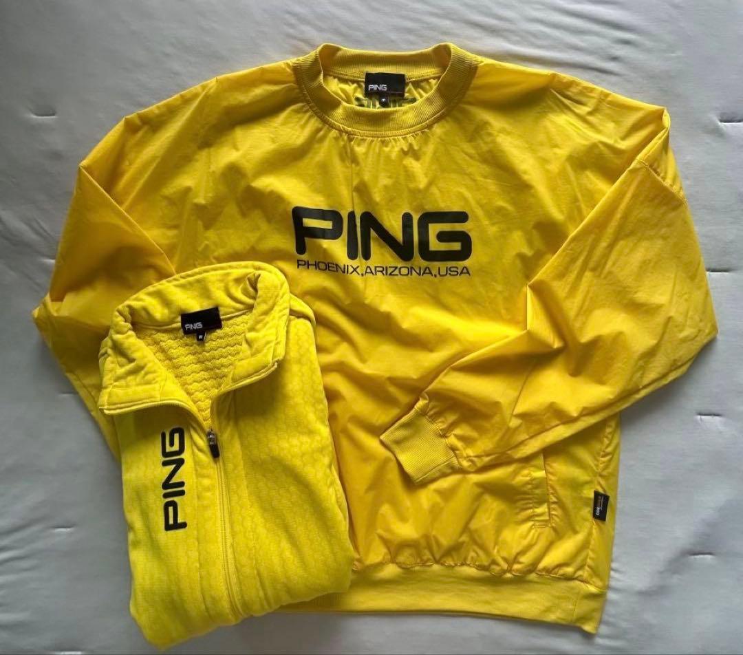 L 新品　PING ピン　ツインレイヤードアウター ブルゾン 裏起毛　レディース