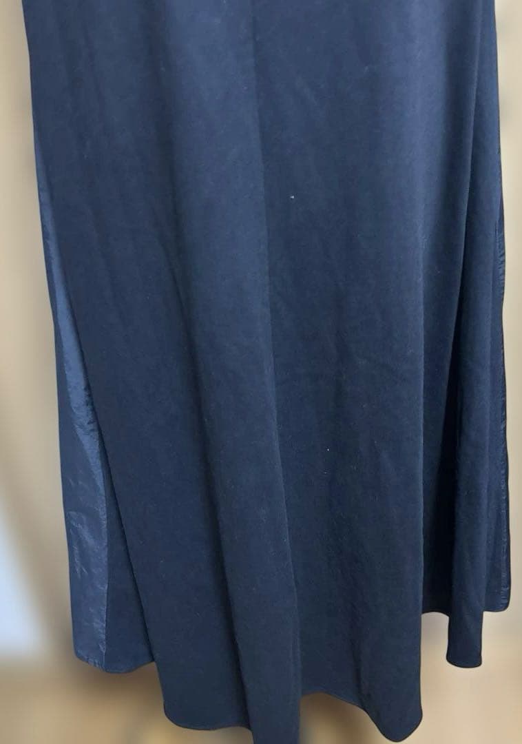 LASUD 異素材　スウェットロングワンピース　ノースリーブワンピース　黒