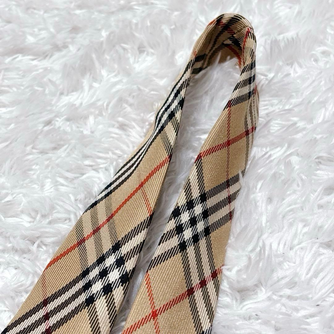 美品✨ バーバリー ネクタイ ノバチェック ベージュ シルク ホースロゴ 日本製