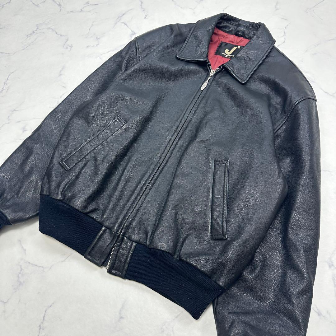 希少【Mr.JUNCO】背面イーグル型押し 牛革 オールレザー ジャケット L