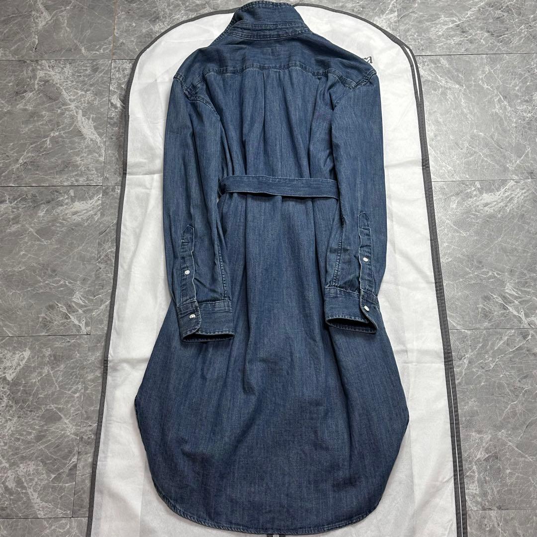 極美品♡25年品 ラルフローレン デニムシャツワンピース ベルト ポニー L相当