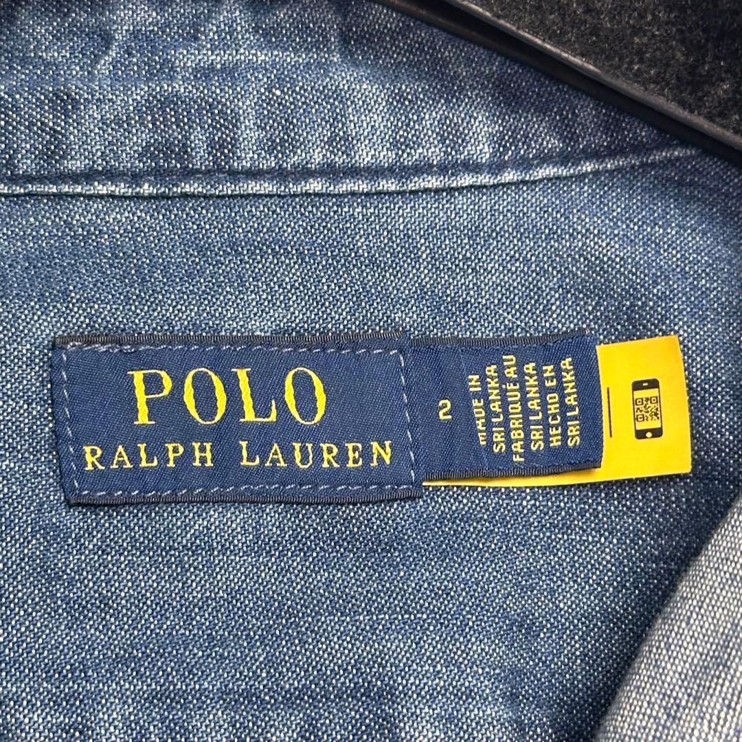極美品♡25年品 ラルフローレン デニムシャツワンピース ベルト ポニー L相当