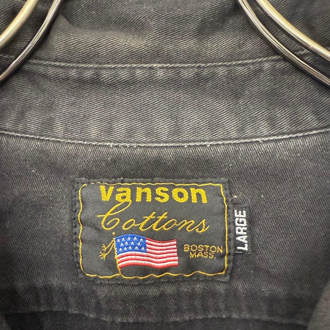 VANSON バンソン　デニムジャケット　スカル　クロスボーン　コットン　黒　L