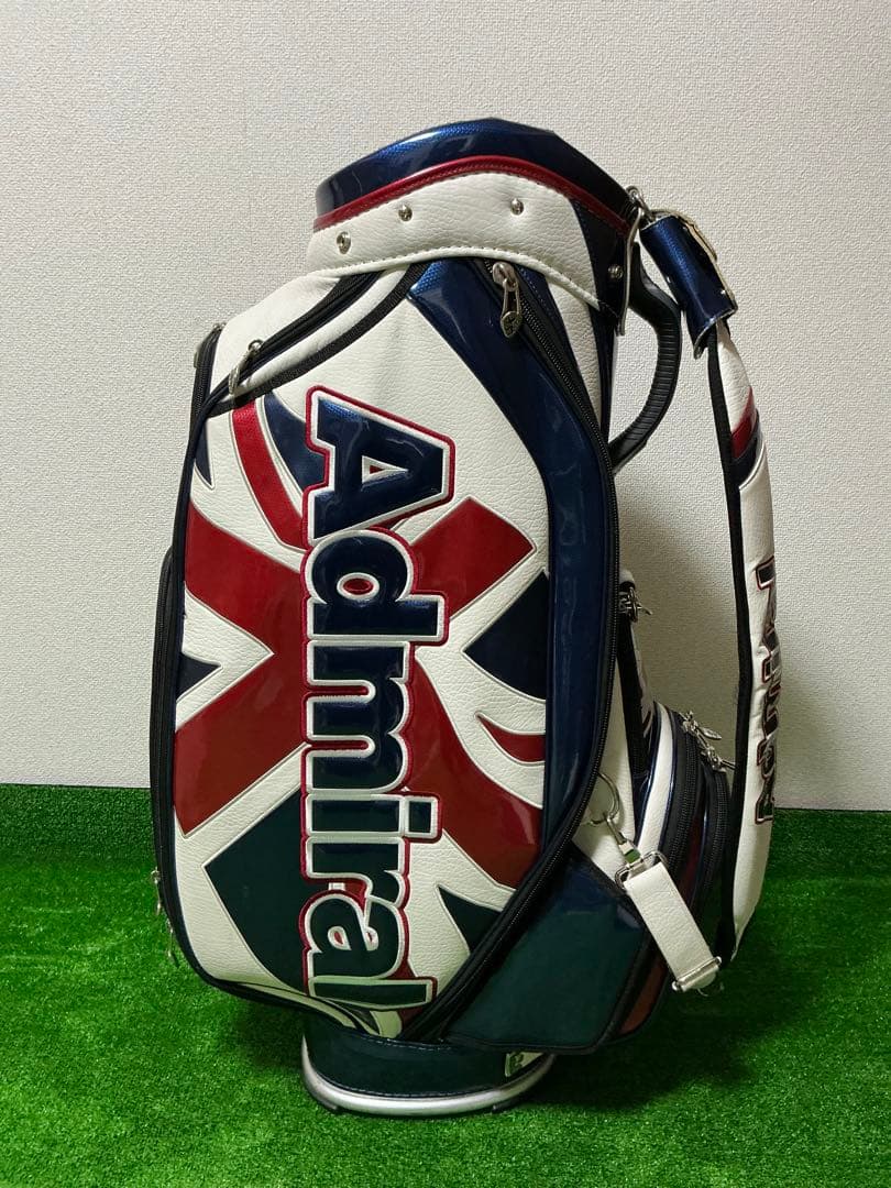 美品!!　ADMIRAL　３点式　ユニオンジャック　エナメル　キャディバッグ