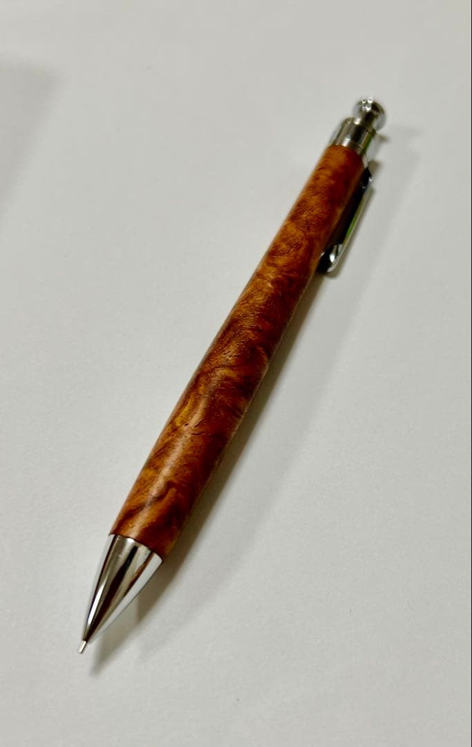 工房楔 花梨こぶ杢 シャープペンシル 0.5mm 保証書付 箱付 美品