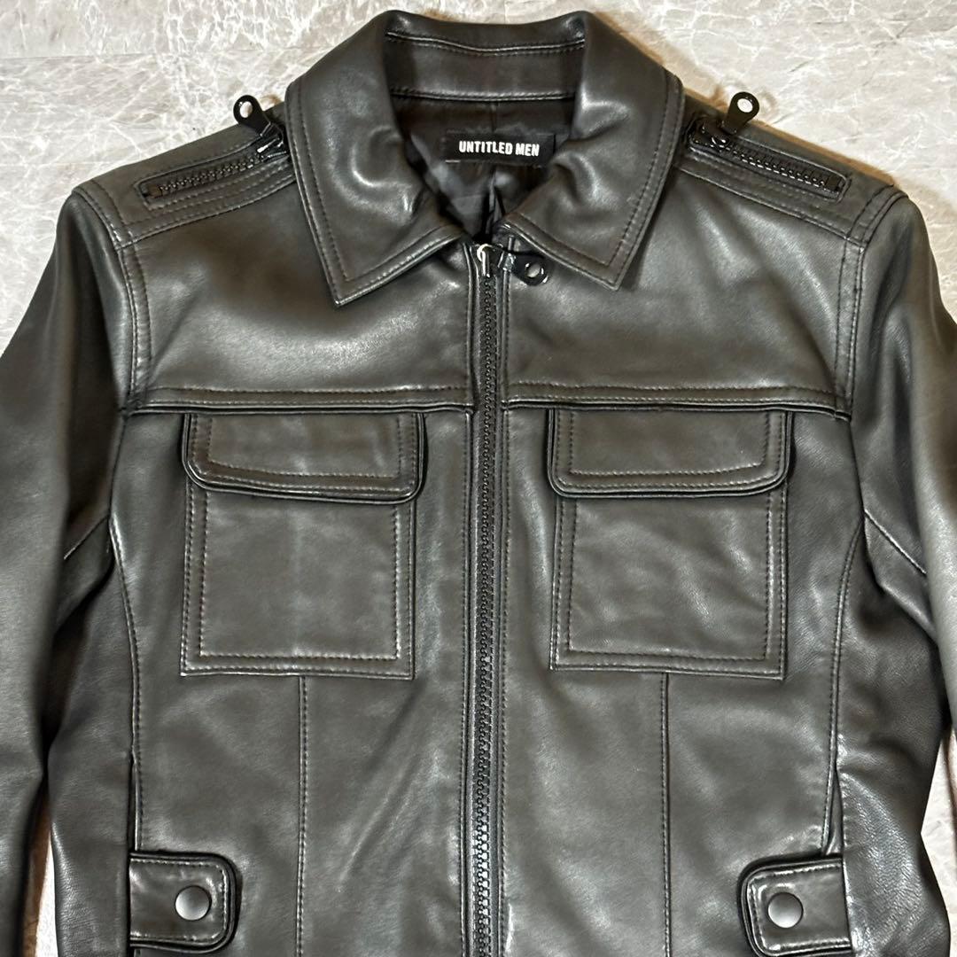 00s【archive】gimmick reather jacket/Y2K/羊