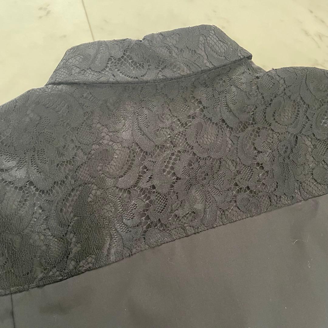 24SS✨極美品✨セオリーリュクス レース使い オーバーサイズ シャツ ブラック