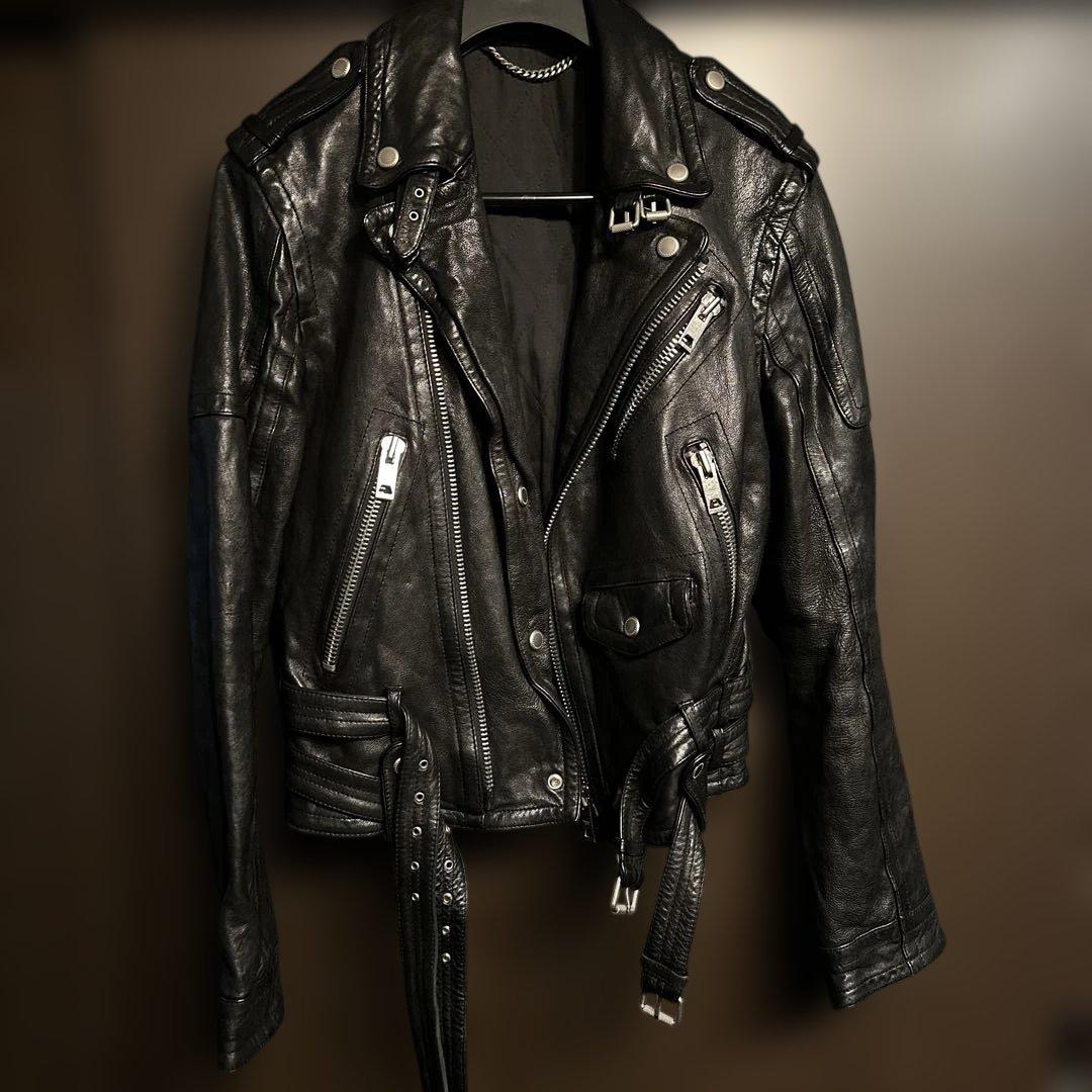 Burberry Prorsum ラムレザー ダブルライダースジャケット M
