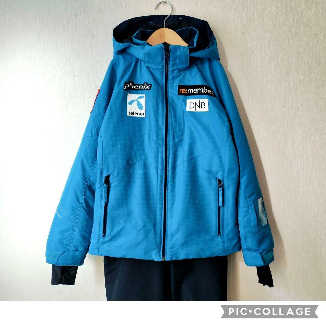 【美品】PHENIX アルペンモデル スキーウェア 150 男の子 青黒 上下
