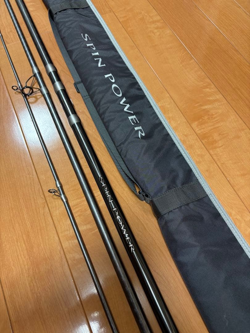まこ 美品シマノ投げ竿 スピンパワー405CX＋