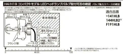 K*U様 レイブリック角型ヘッドライトLEDバルブIPFH4タイプ F141HL
