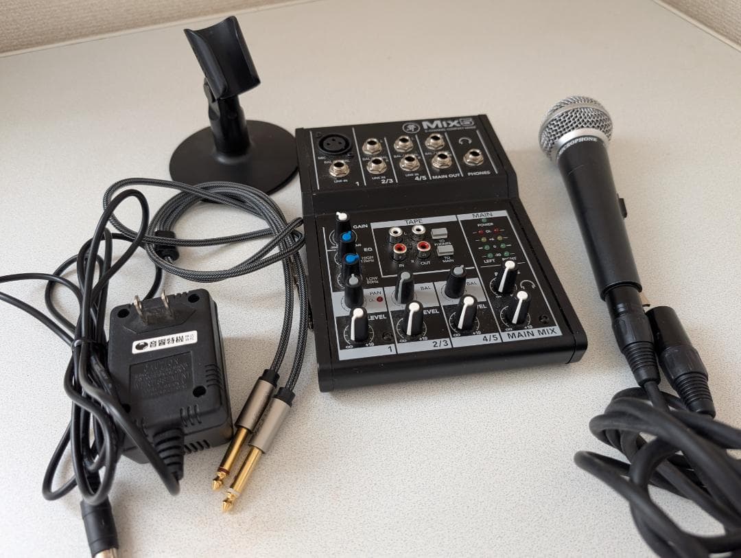 コンパクトミキサー Mix5 マイクセット マイクスタンド付き 音響機器
