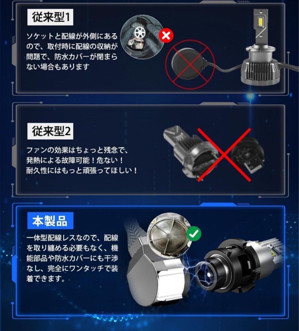 LEDヘッドライト純正HID交換 D2S/D2R D4S/D4R 26000LM