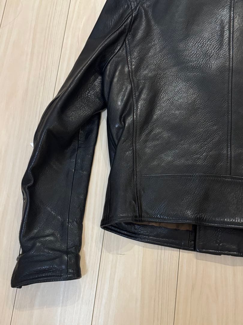 Golden  ブラックレザーライダースジャケット